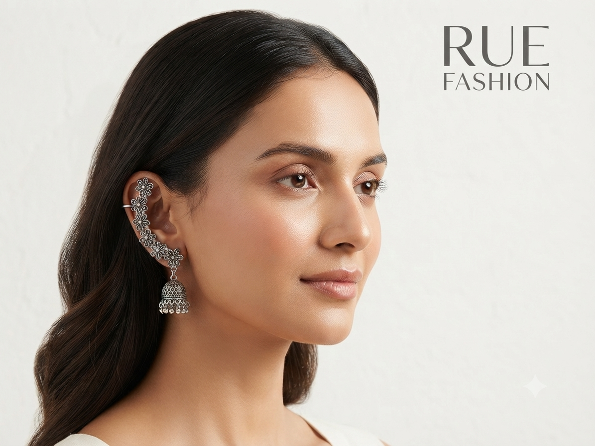 Silver Blossom Ear Cuff
