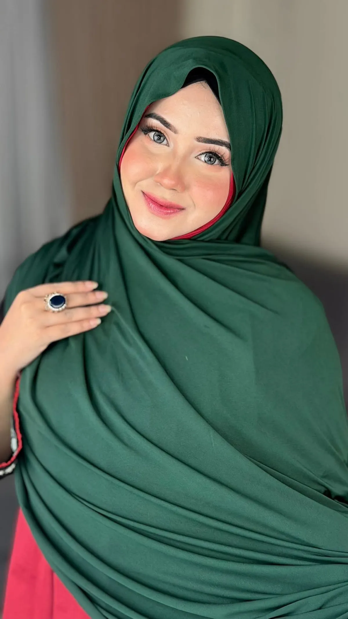 Premium Jersey Hijab - Bottle Green