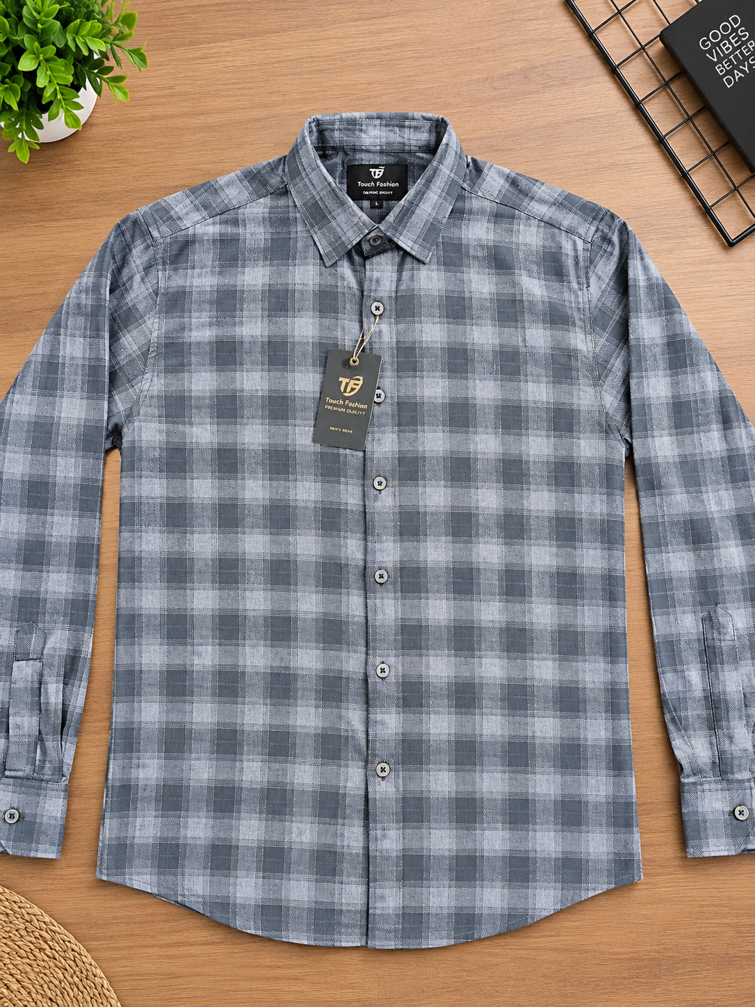 Premium Grey Check Casual Shirt