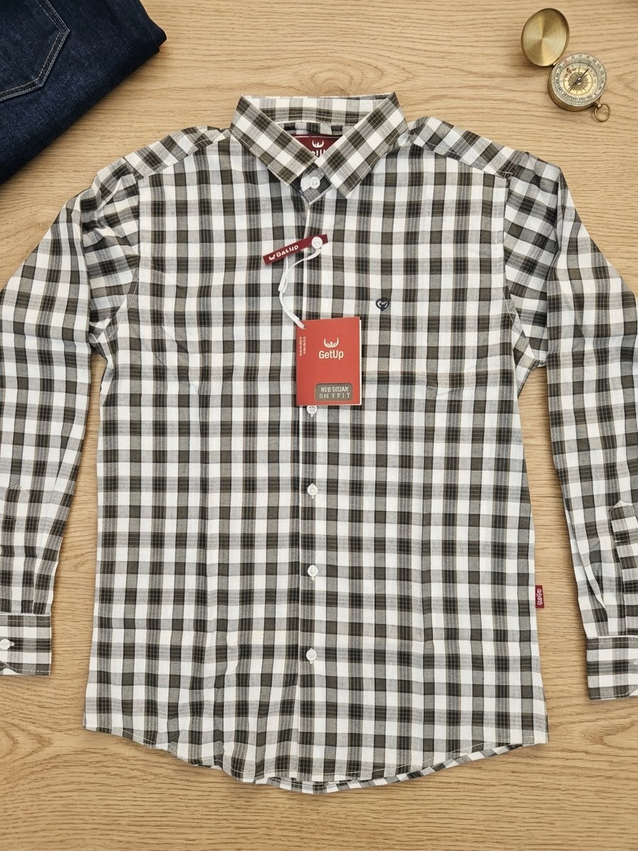 Men’s Black & White Check Shirt