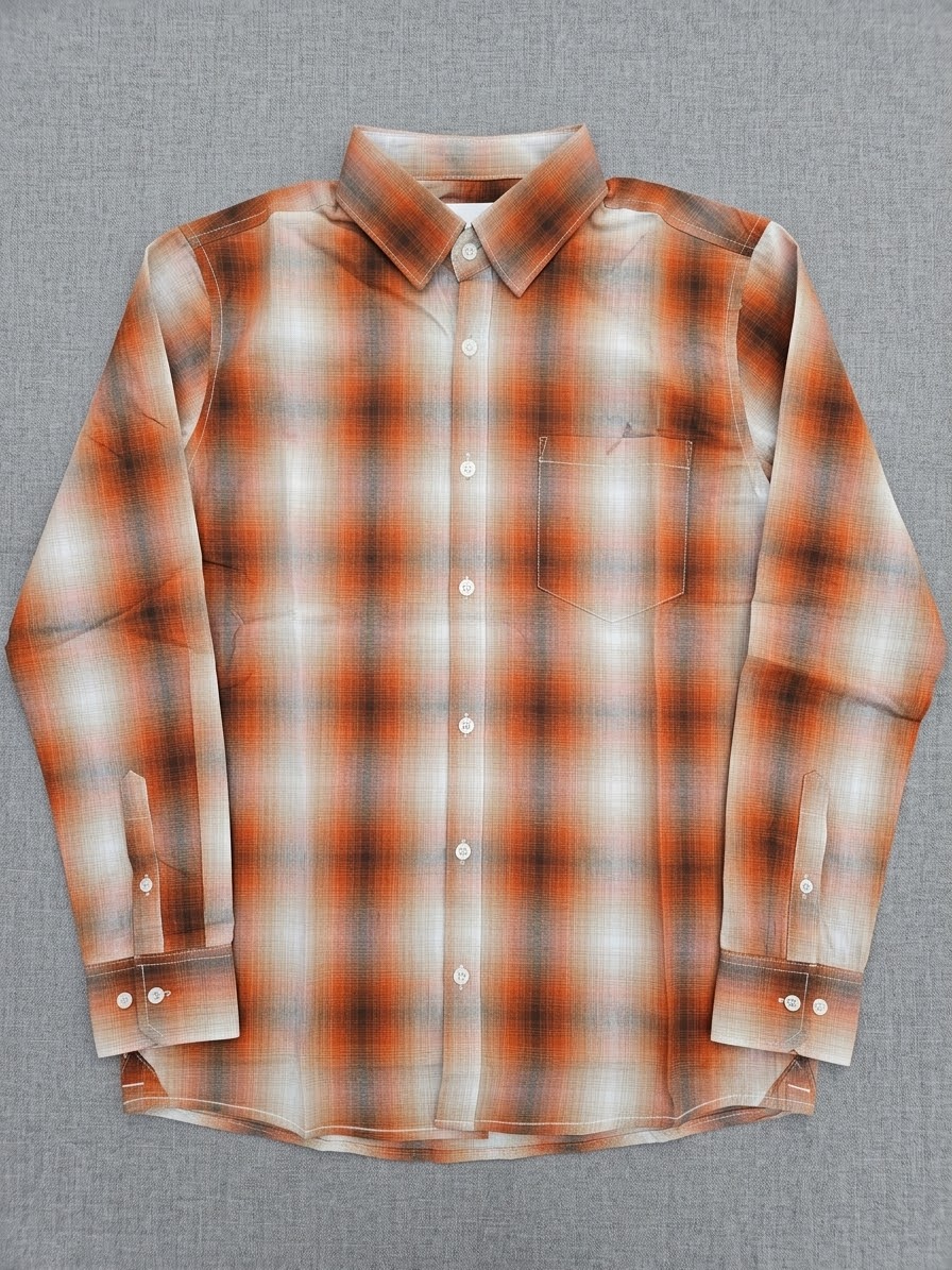 Men’s Premium Orange Check Shirt