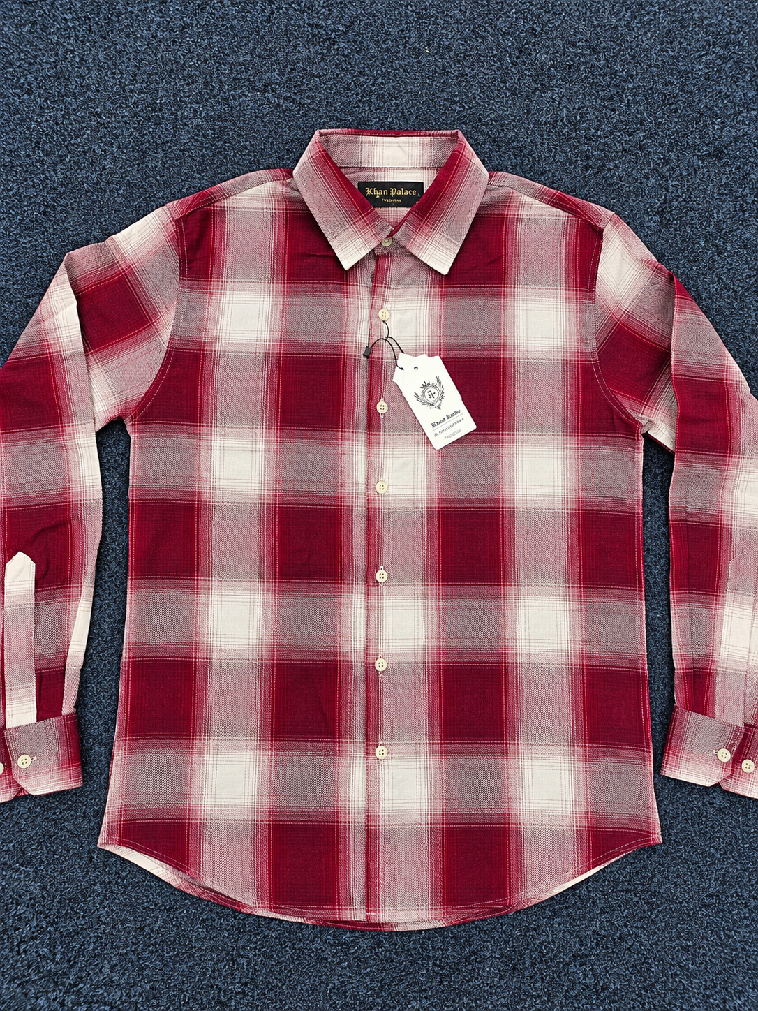 Maroon & White Check Full Sleeve Shirt