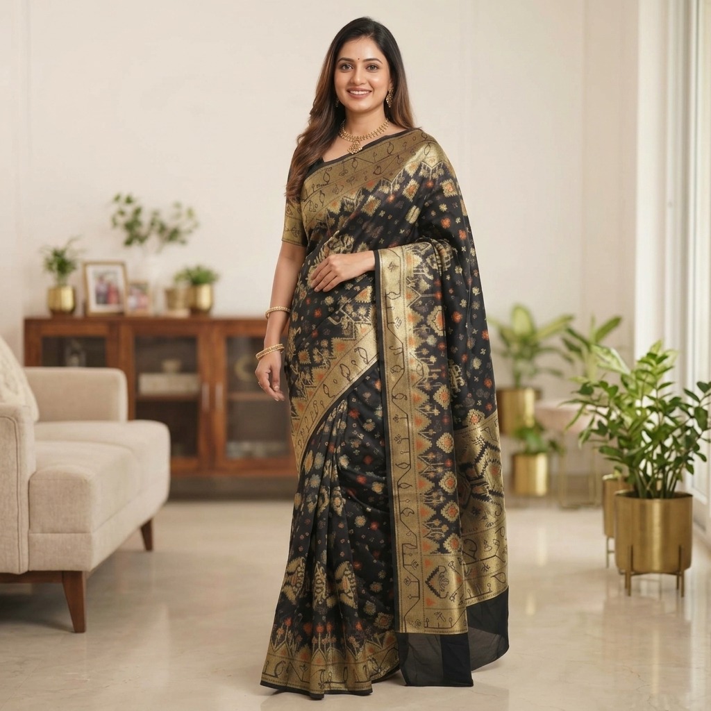 Premium Cotton Jamdani Saree with Jori Work & Matching Blouse_img_1