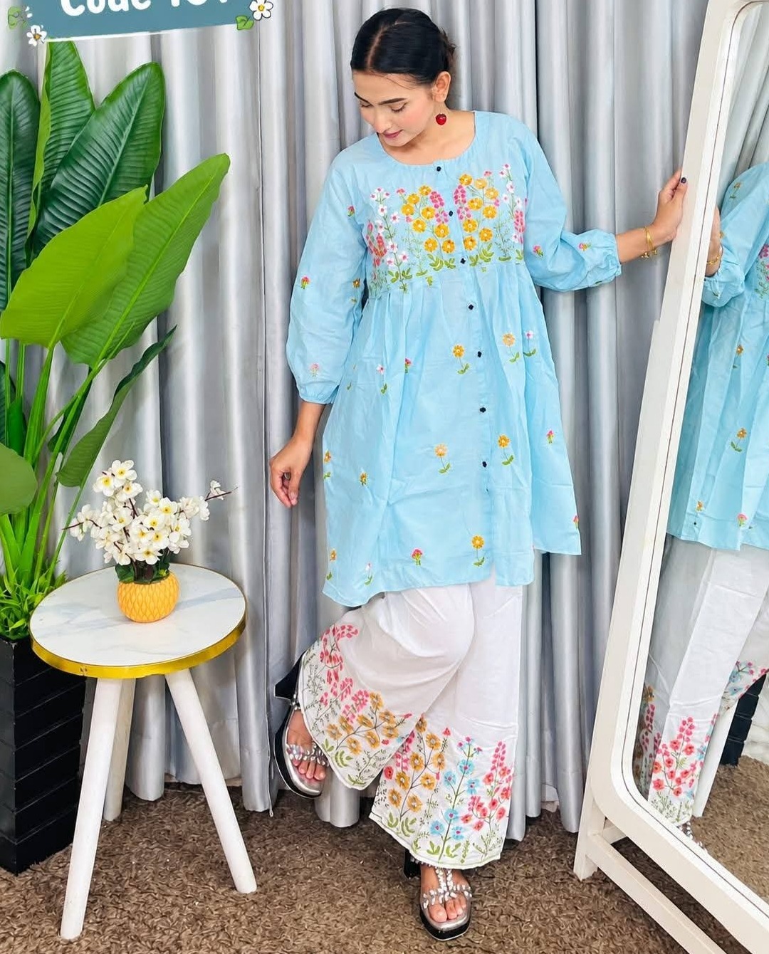 Arang Cotton Embroidered Two Piece | VELNOR Fashion_img_0