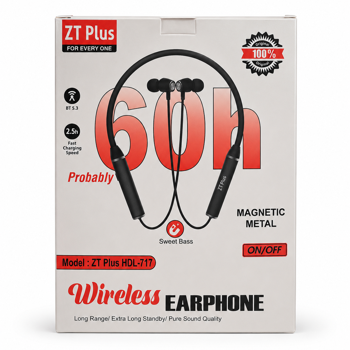 ZT Plus HDL-717 Wireless Neckband Earphone – Bluetooth 5.3 Headset with 60H Battery Life, 2.5H Fast Charging & Magnetic Metal Earbuds_img_3
