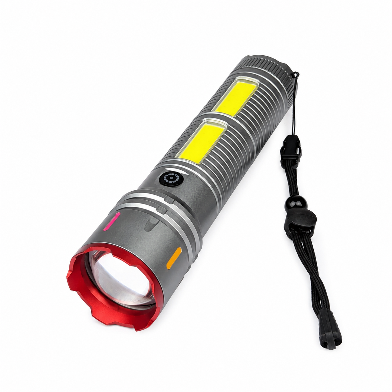 Laser Cannon X03 Metal Tactical Flashlight – High-Power Long-Lasting LED Torch with Built-In Power Bank & Durable Metal Body (8.5 Inch, 445g)_img_4
