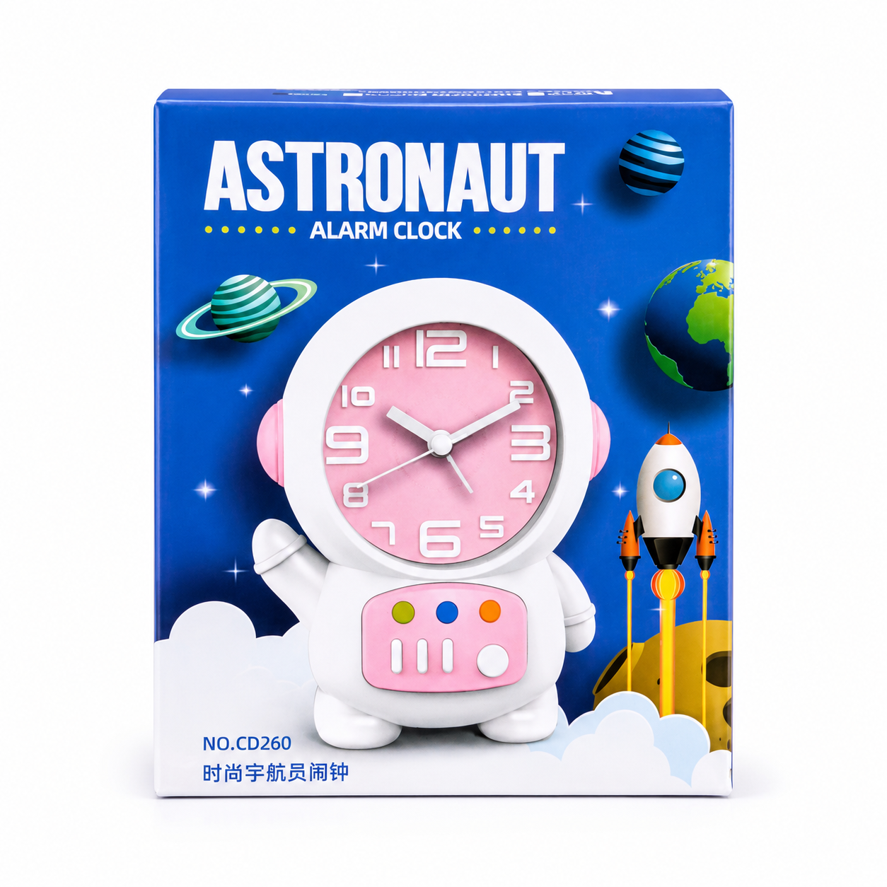 Astronaut Desk Lamp with Alarm Clock – 2-in-1 Rechargeable Kids Study Light and Night Light with Flexible Neck_img_2