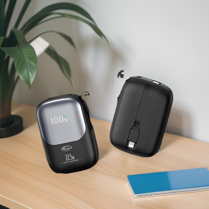 Moxx MP-02 22.5W PD & QC 10000mAh Fast Charging Power Bank – Dual Inputs (Micro & Type-C), Multi-Port Output, Smart LED Display & Compact Portable Design_img_2