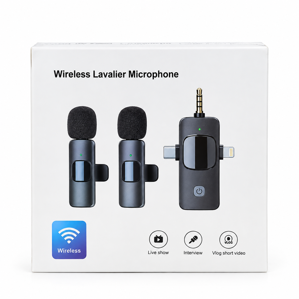 3-in-1 Universal Wireless Lavalier Microphone – Omnidirectional Condenser Clip-On Mic with iPhone, Type-C & 3.5mm Connectors for Cameras, Computers, Smartphones & Live Streaming_img_3