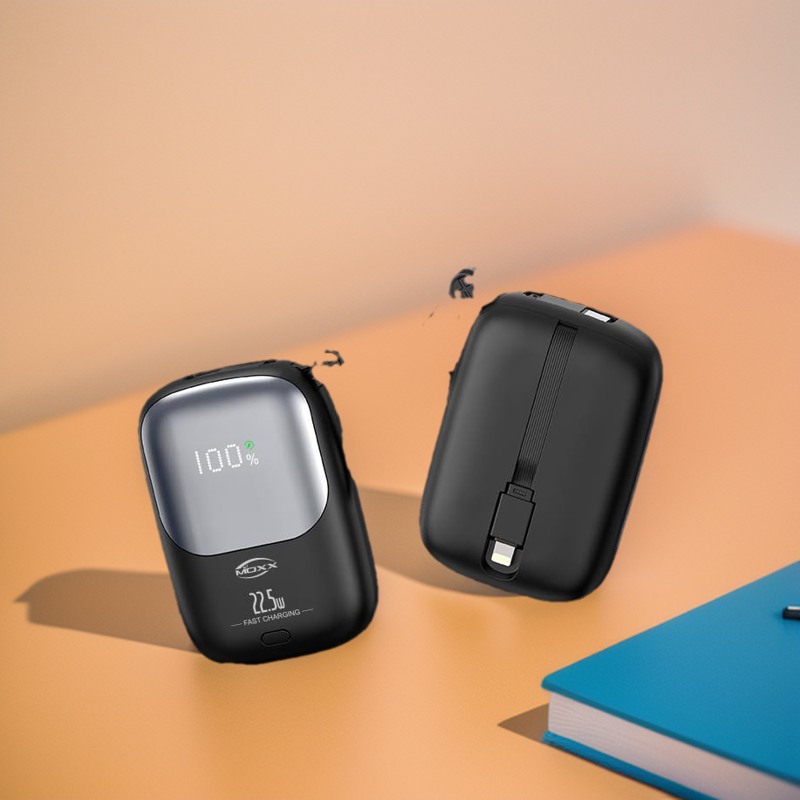 Moxx MP-02 22.5W PD & QC 10000mAh Fast Charging Power Bank – Dual Inputs (Micro & Type-C), Multi-Port Output, Smart LED Display & Compact Portable Design_img_1
