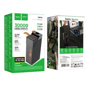 Hoco DB100 Harmony 30000mAh 65W Fast Charging Power Bank – PD & QC 3.0 Support, Dual Type-C & Dual USB-A Ports, Smart Digital LED Display & Laptop Charging Compatible_img_0