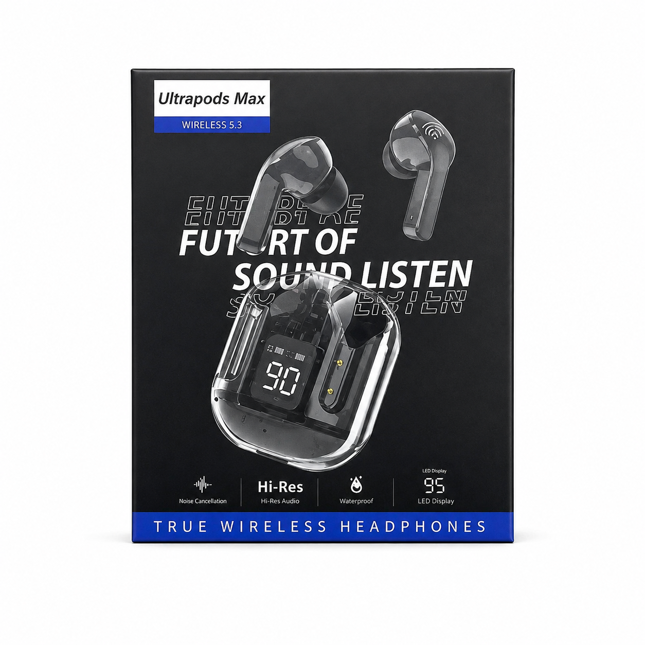 Ultrapods Pro Transparent True Wireless Earbuds – Bluetooth 5.3 TWS with Smart LED Display, ANC Noise Cancellation & IPX4 Waterproof_img_5