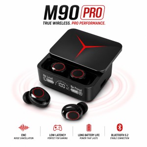 M90 Pro TWS True Wireless Earbuds – Bluetooth 5.3 Earphones with HiFi Stereo Bass, ENC Noise Cancellation & 1200mAh Power Bank Charging Case_img_0