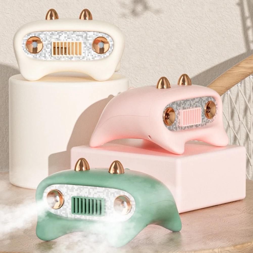 Cute Cat Ear Dual Spray Humidifier & Desktop Fan – Portable USB Rechargeable Air Cooling Mist Diffuser with Soft Ambient Light for Home & Office_img_2