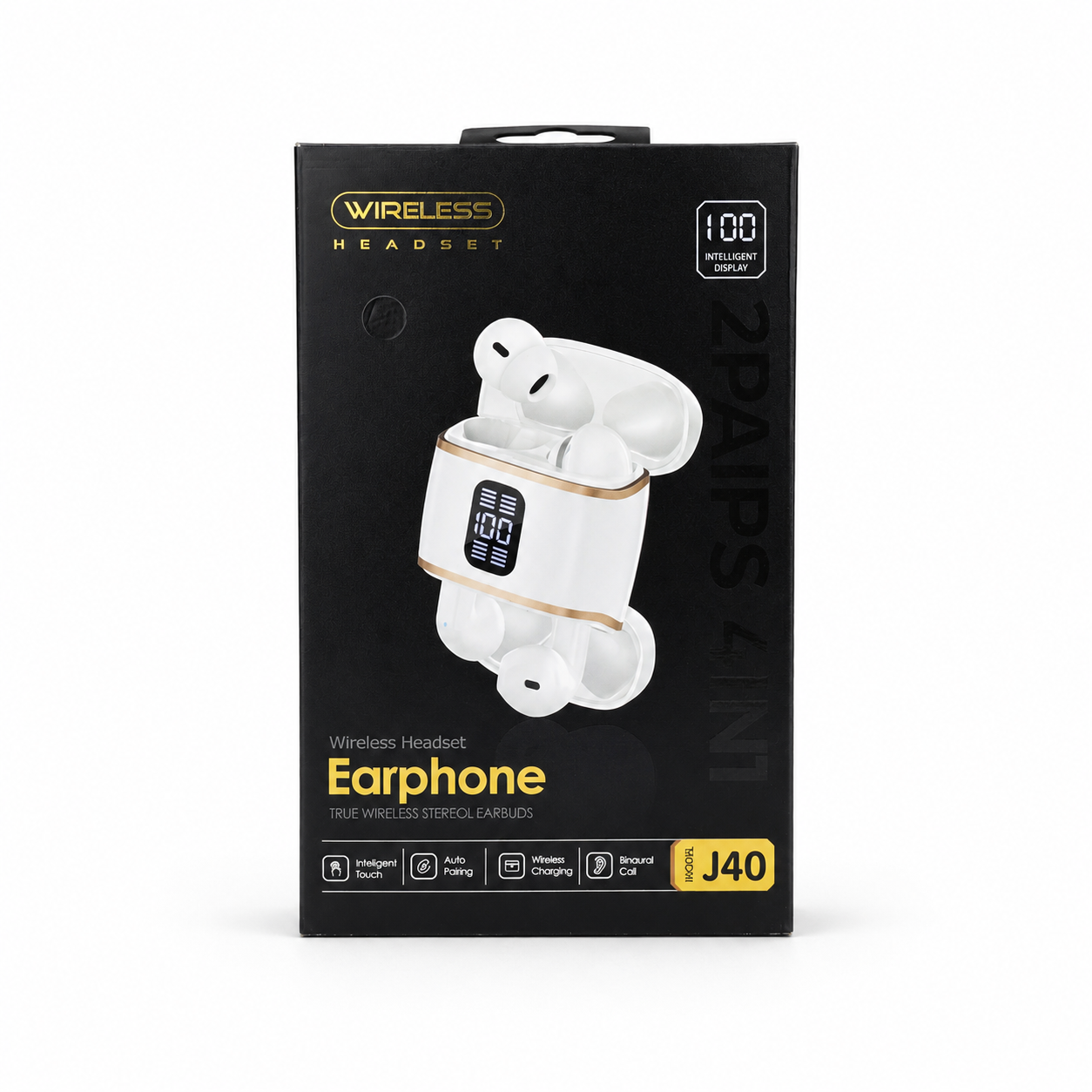 J40 4-in-1 True Wireless Earbuds – Bluetooth 5.4 TWS with Dual-Side Charging Case, Smart LED Display, Active Noise Cancellation & IPX5 Waterproof_img_4
