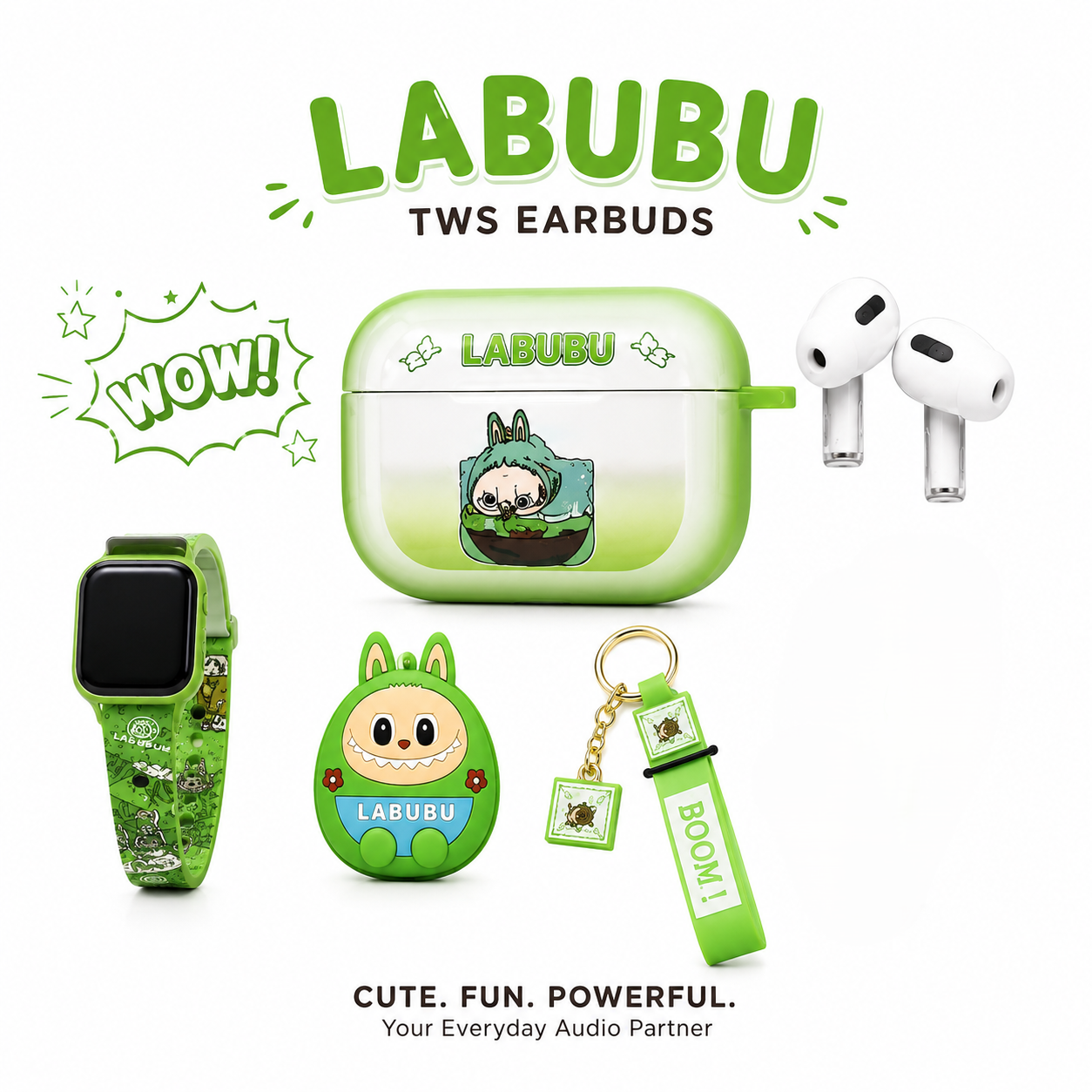 Pop Mart Labubu 2-in-1 Gadget Set – Cute Wireless TWS Earbuds & Smartwatch Strap Combo with Collectible Character Case_img_1