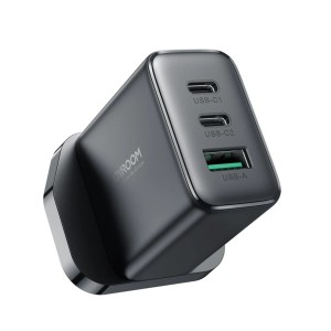 Joyroom JR-TCF10 32W Fast Charger – 2C1A Tri-Port Wall Adapter with Smart Charging Technology, Multi-Layer Safety Protection & Compact Design (Black)_img_0