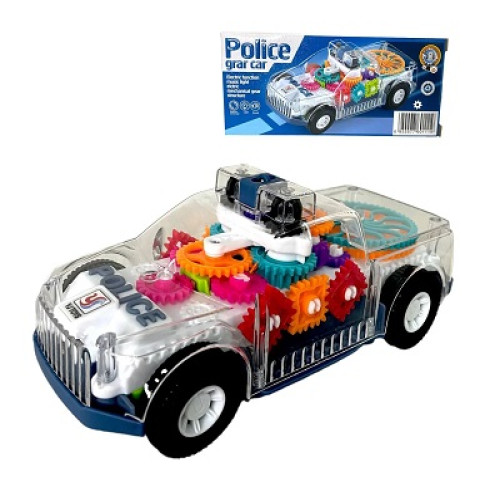 Transparent gear police car toy_img_1