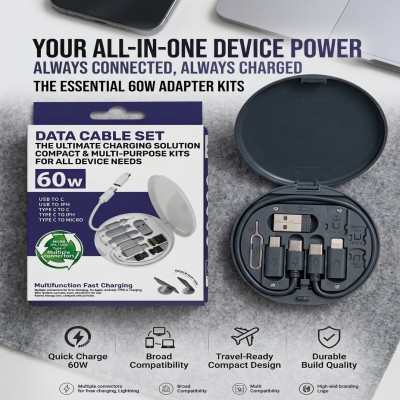 60W Fast Charging data cable 3 in 1 USB cable set storage set box_img_0