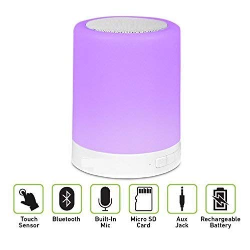 Touch Lamp Portable Bluetooth Speaker – Smart Touch Color-Changing Night Light, 3 Brightness Levels, 3W Speaker, TF Card & AUX Support with 800mAh Battery_img_3