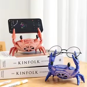 3-in-1 Cute Crab Phone Holder & Wireless Bluetooth Speaker (Model: VO-F8) – 5W Sound, Desktop Organizer & Hands-Free Stand_img_2
