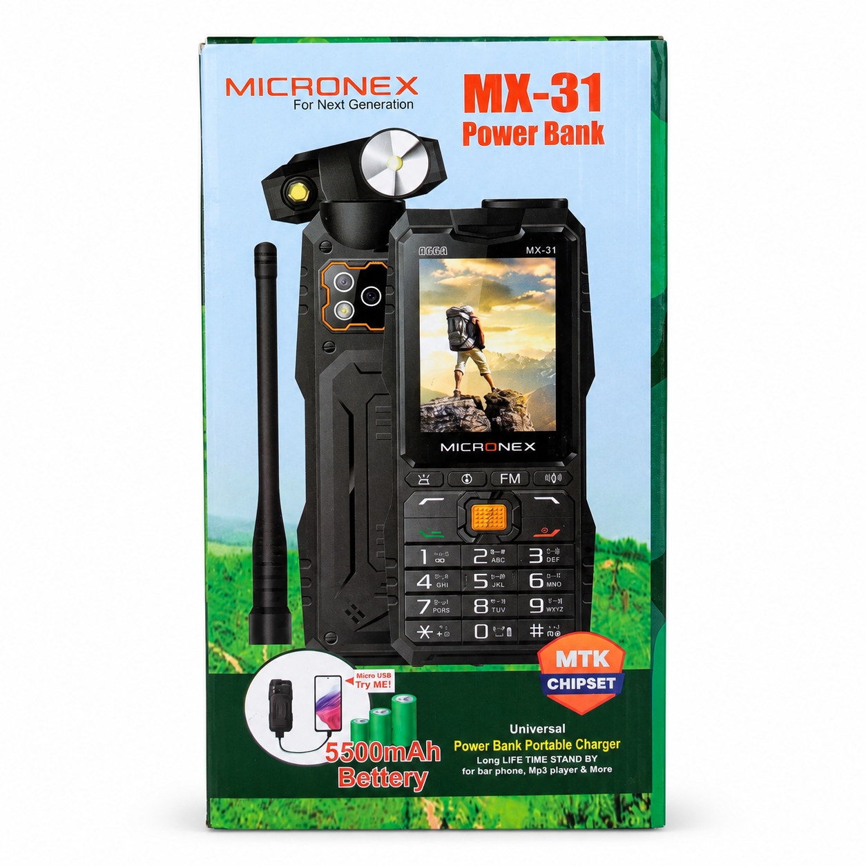 Micronex MX31 Phone Network Antenna Mobile 5500mAh Battery 4 SIM_img_6