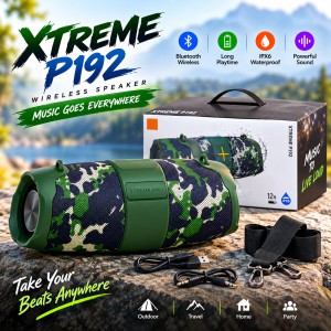 XTREME P192 Portable Wireless Waterproof Bluetooth Speaker – Powerful Sound, Deep Bass, IPX6 Water-Resistant, Multiple Playback Modes & Shoulder Strap_img_0