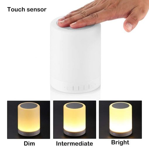 Touch Lamp Portable Bluetooth Speaker – Smart Touch Color-Changing Night Light, 3 Brightness Levels, 3W Speaker, TF Card & AUX Support with 800mAh Battery_img_6