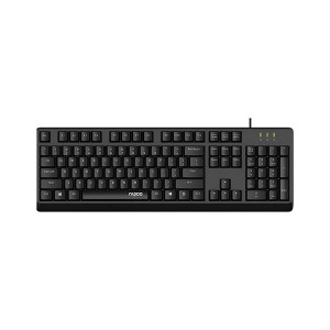 Rapoo NK1900 USB Wired Keyboard (Black) – Full-Size Layout with Palm Rest, Spill-Resistant Design, Multimedia Hotkeys & 2-Year Warranty_img_0
