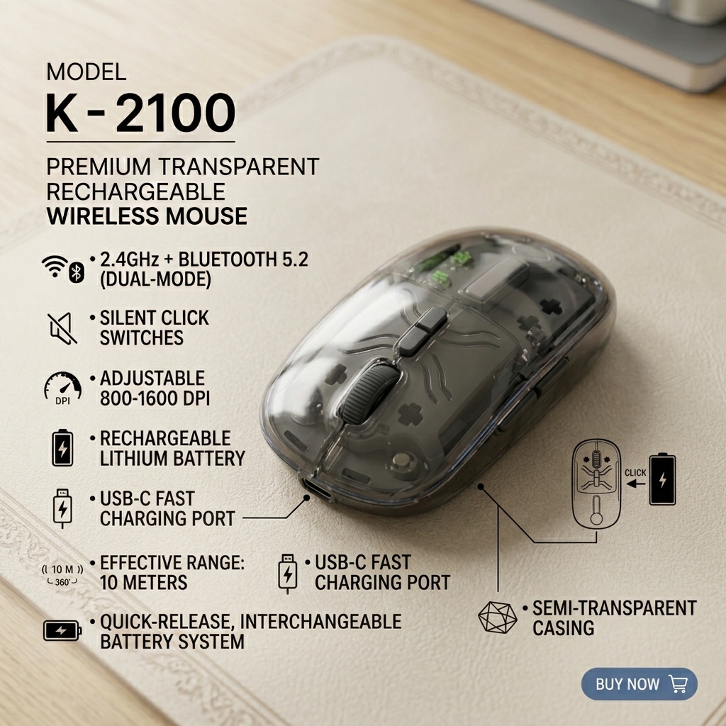 K-2100 Transparent Rechargeable Wireless Mouse_img_1