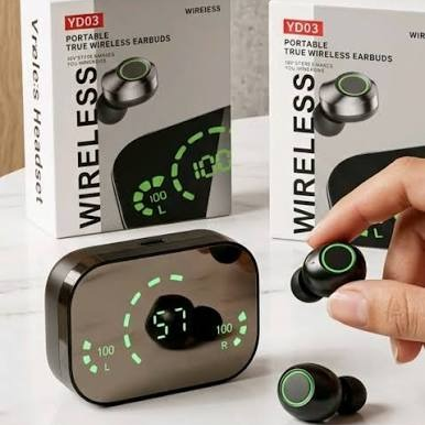 YDmini Portable True Wireless Earbuds – Bluetooth 5.3 TWS with Mirror Finish LED Display, 9D Hi-Fi Stereo Sound, Power Bank Case & IPX7 Waterproof_img_2