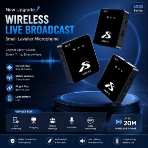 SX85 Dual Wireless Lavalier Microphone – Multi-Device Clip-On Mic with Noise Reduction, Dual Transmitters for PC, DSLR Camera, iPhone & Type-C Android_img_0