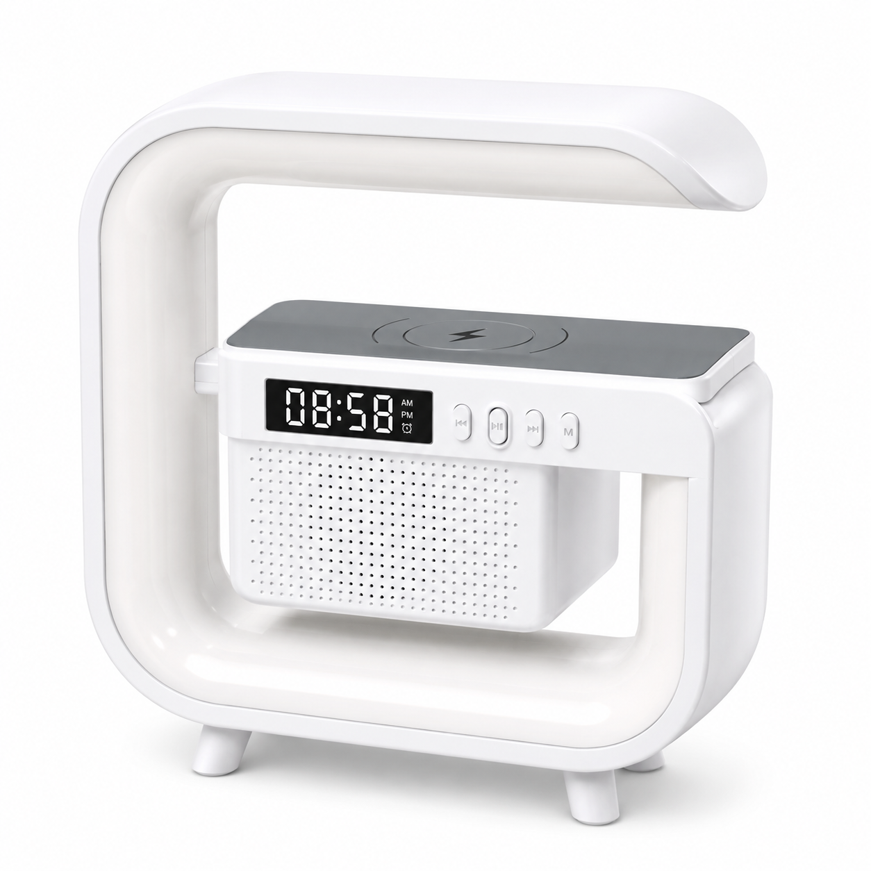 G3 Mini Smart Light Bluetooth Speaker – Multifunctional RGB Night Light with Wireless Charger, Digital Alarm Clock, Sunrise Simulation & Natural Sleep Sound Machine_img_2