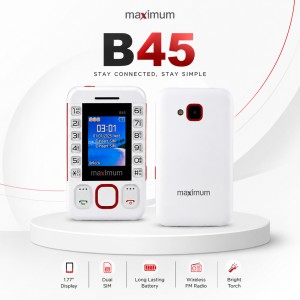Maximum B45 Mini Card Phone – Compact GSM Phone with Smartphone Bluetooth Sync, Auto Call Recording, 1000mAh Battery, 32GB TF Support & Bright Torch Light_img_0