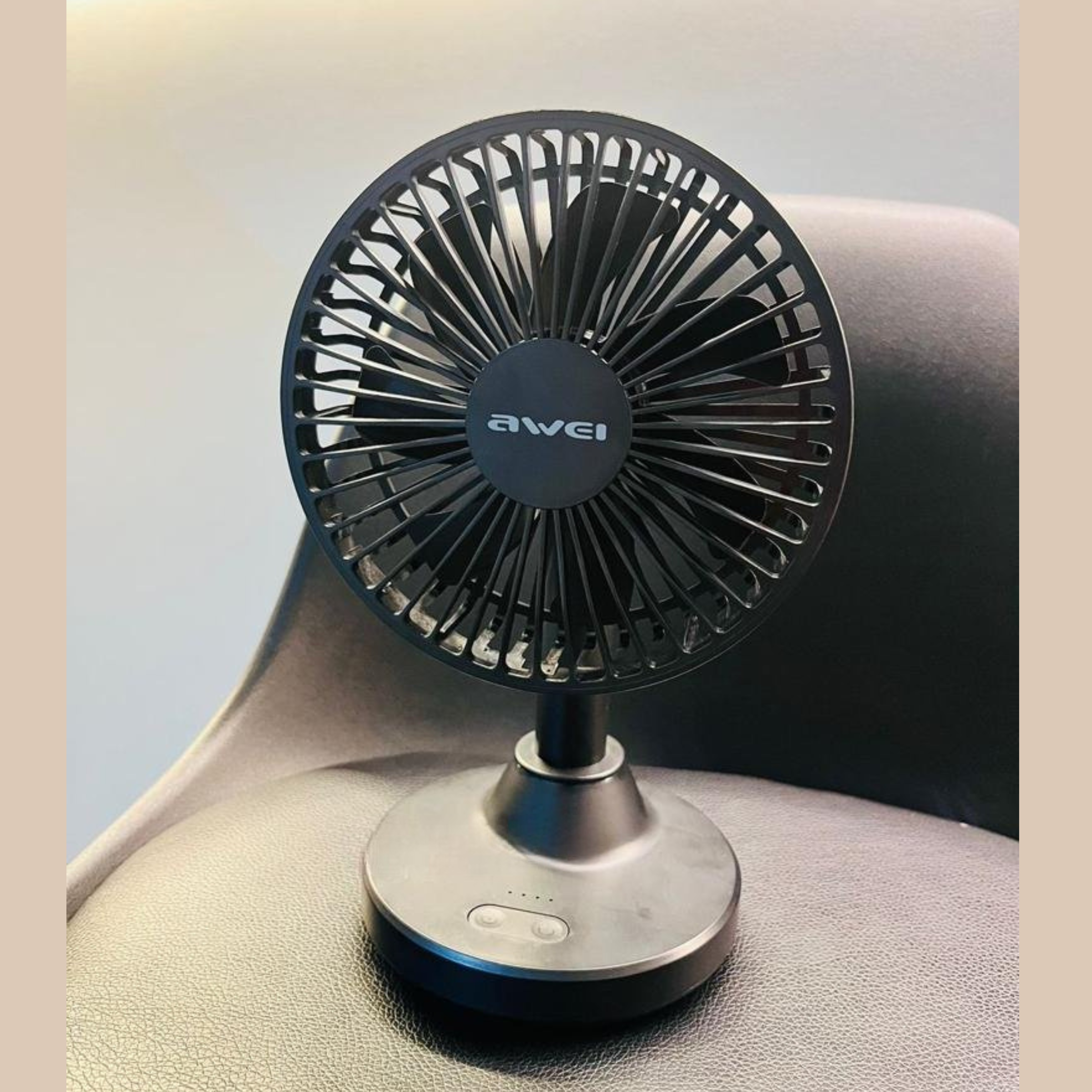 Awei F29 Compact Rechargeable Desktop Fan – 3600mAh Battery, 5.5-Inch 7-Blade Strong Airflow, 90° Auto Oscillation, Silent Brushless Motor & Type-C Charging_img_3