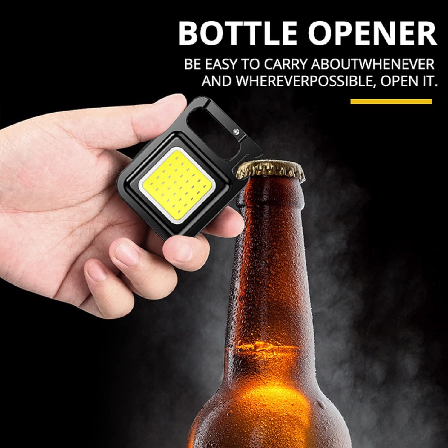 GEBSKIB 800 Lumen COB LED Keychain Work Light – Ultra-Bright Portable Mini Flashlight with 3 Lighting Modes, Magnetic Suction, Bottle Opener & Type-C Rechargeable Aluminum Design_img_6
