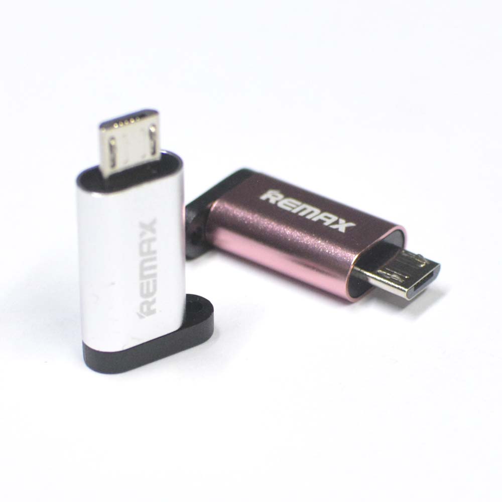 Remax USB Type-C to Micro USB Converter Adapter – Gold-Plated Aluminum Alloy OTG & Charging Connector_img_1