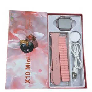 X10 Mini Smart Watch Bluetooth Calling, Two Belt, Heart Rate Monitoring Smartwatch for Ladies and Babies_img_0