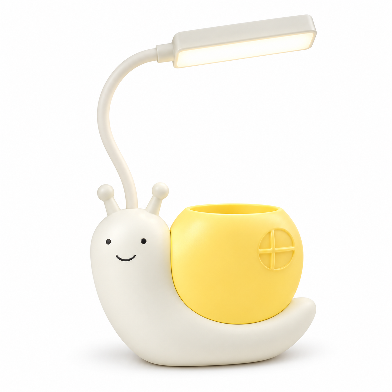 Rechargeable LED Snail Table Light – Child Eye Protection Desk Lamp with Built-In Pen Holder, Flexible Neck & USB Charging for Kids Study & Night Light_img_3