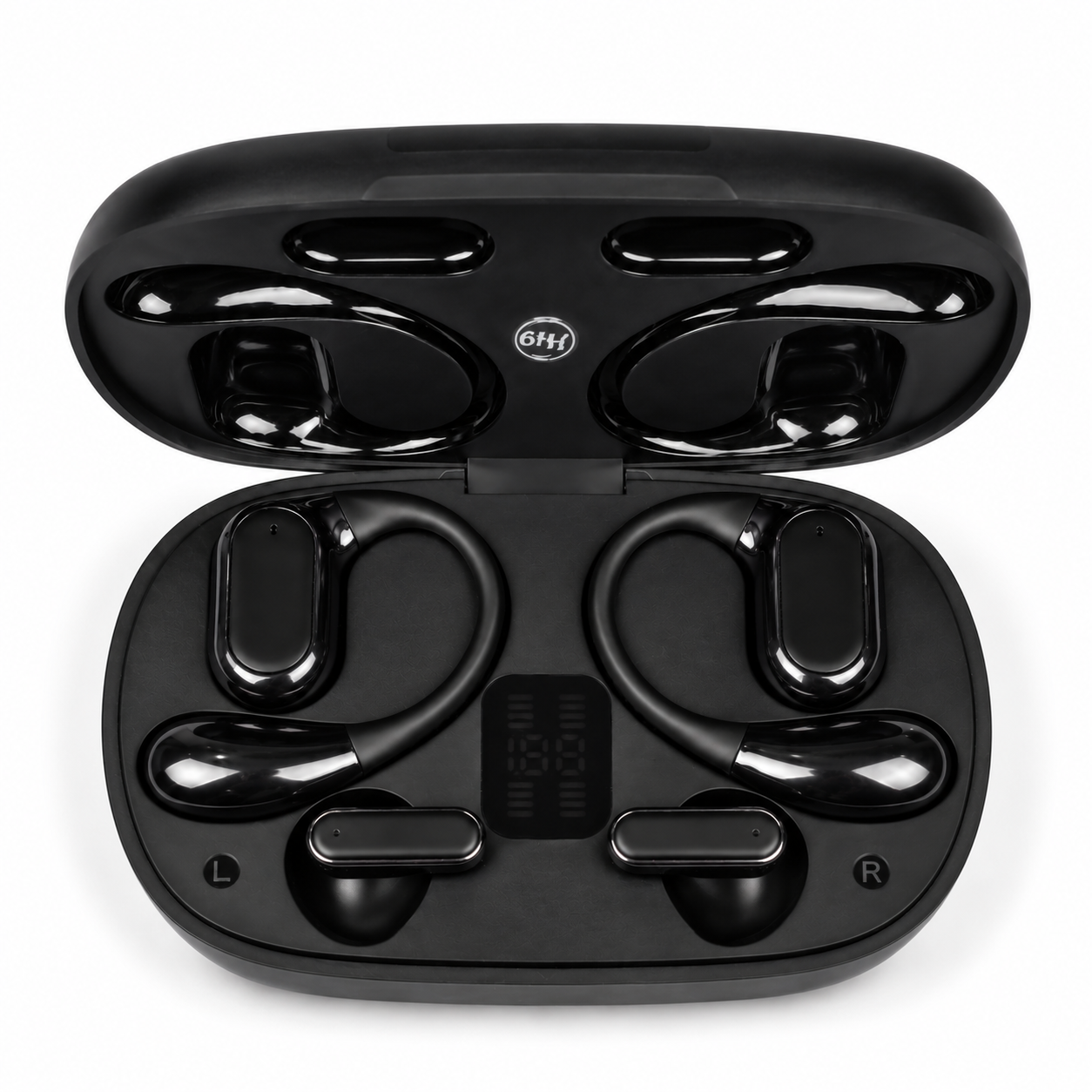 Q25 2-in-1 Couple Soft Ear Hooks TWS Wireless Earbuds – LED Digital Display_img_3