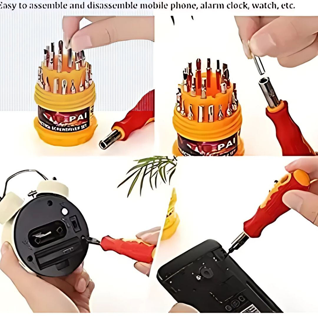 JACKLY JK-6036 31-in-1 Precision Screwdriver Set – Multi-Function Magnetic Tool Kit with 30 Interchangeable Stainless Steel Bits for Electronics & Gadget Repair_img_4