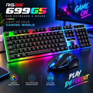 RGBB 699GS RGB USB Wired Gaming Keyboard and Mouse Combo – Standard Multifunctional Keyboard with Vibrant RGB Backlighting, Fashion Design & Laptop Compatibility_img_0