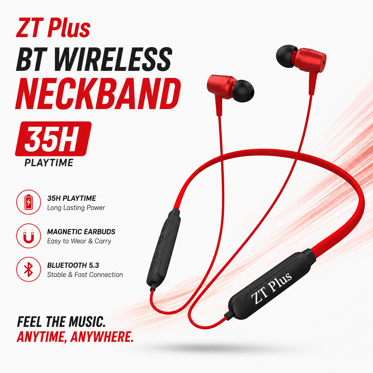 ZT Plus BT Wireless Neckband Earphone – Bluetooth 5.3 Headset with 35H Battery Life, Fast Charging, Deep Bass & Magnetic Metal Earbuds_img_1