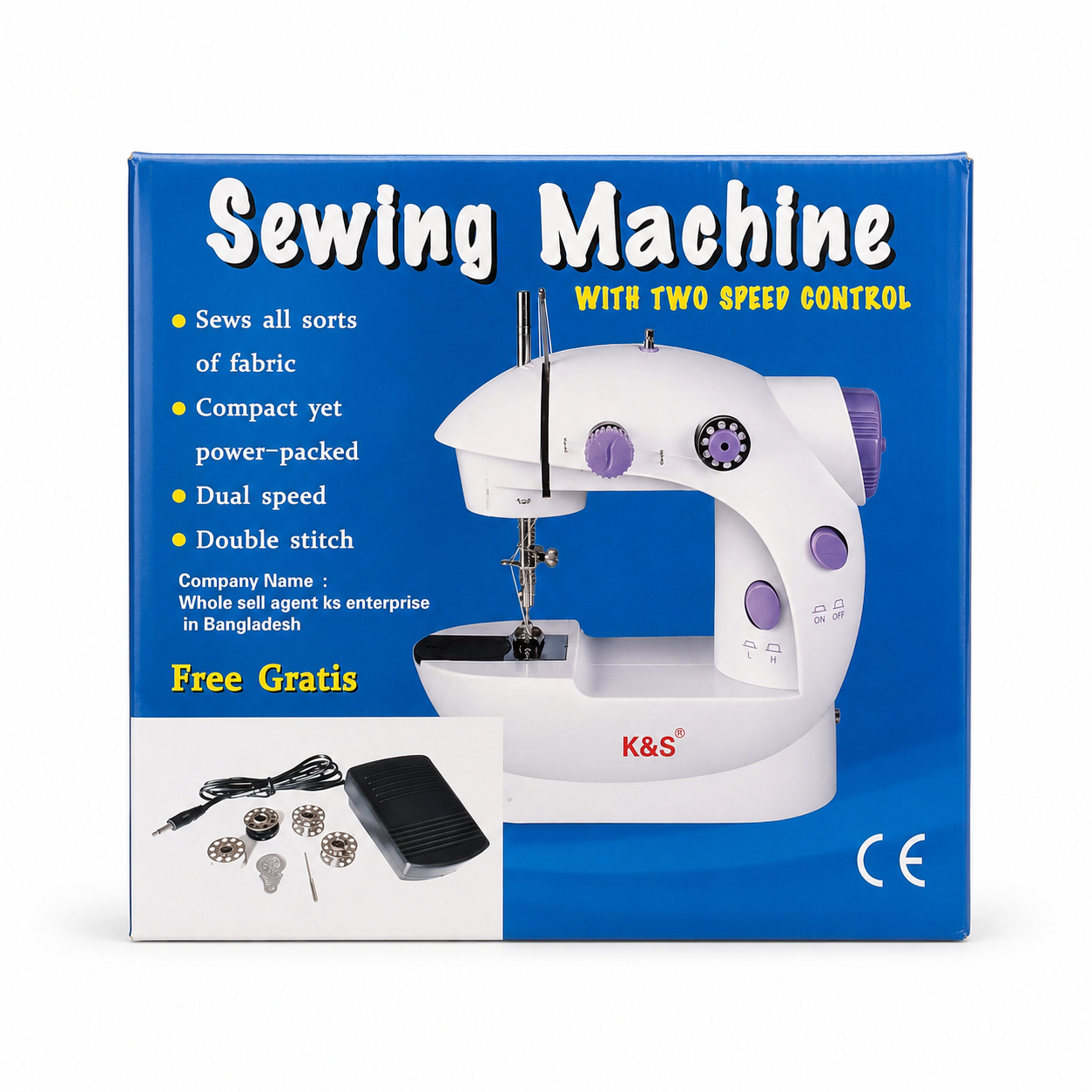 Portable Sewing Machine MLSM-202 – Double Speed Compact Electric Sewing Machine with LED Light, Foot Pedal, Built-in Cutter & Dual Thread System for Home Use_img_4
