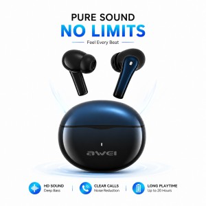 Awei T62 True Wireless Earbuds – Bluetooth 5.3 TWS with 4-Mic ENC Noise Cancelling, 10mm Drivers, IPX5 Waterproof & 300mAh Case_img_0