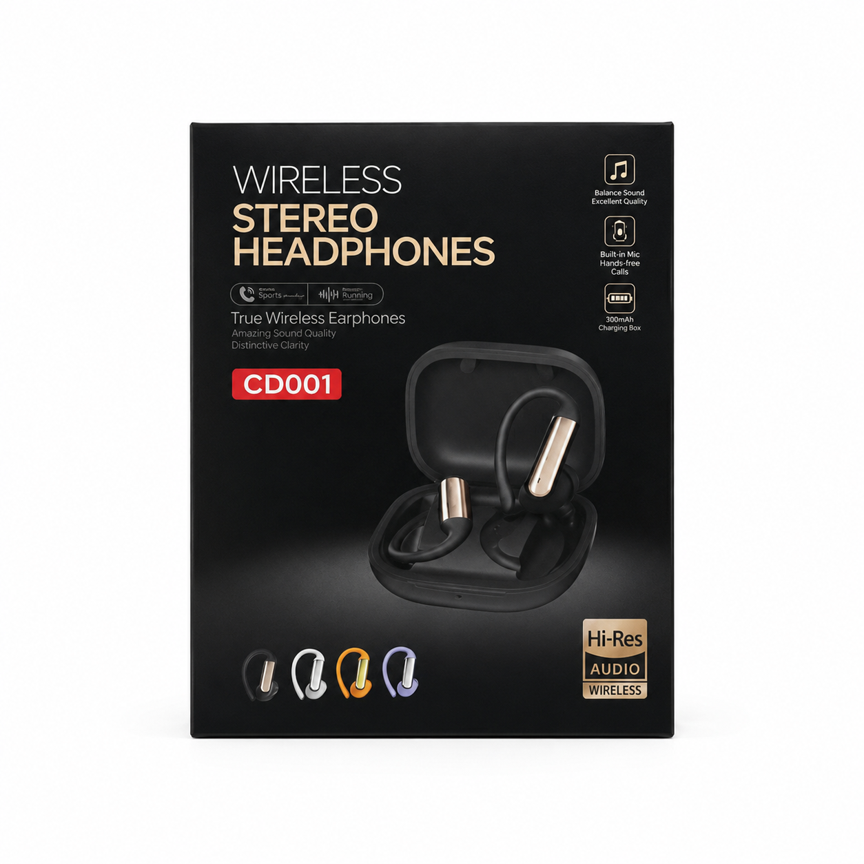 CD001 Open Ear True Wireless Earbuds – Hi-Res Audio Sports Ear-Hook Headphones with ANC Noise Cancelling, Type-C Fast Charging & Long Battery_img_4