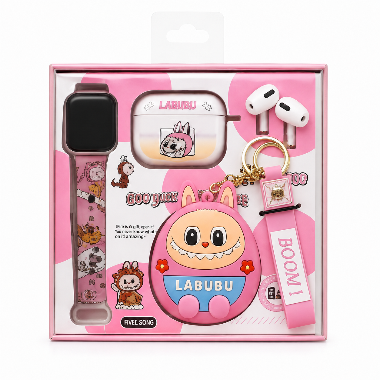 Pop Mart Labubu 2-in-1 Gadget Set – Cute Wireless TWS Earbuds & Smartwatch Strap Combo with Collectible Character Case_img_2