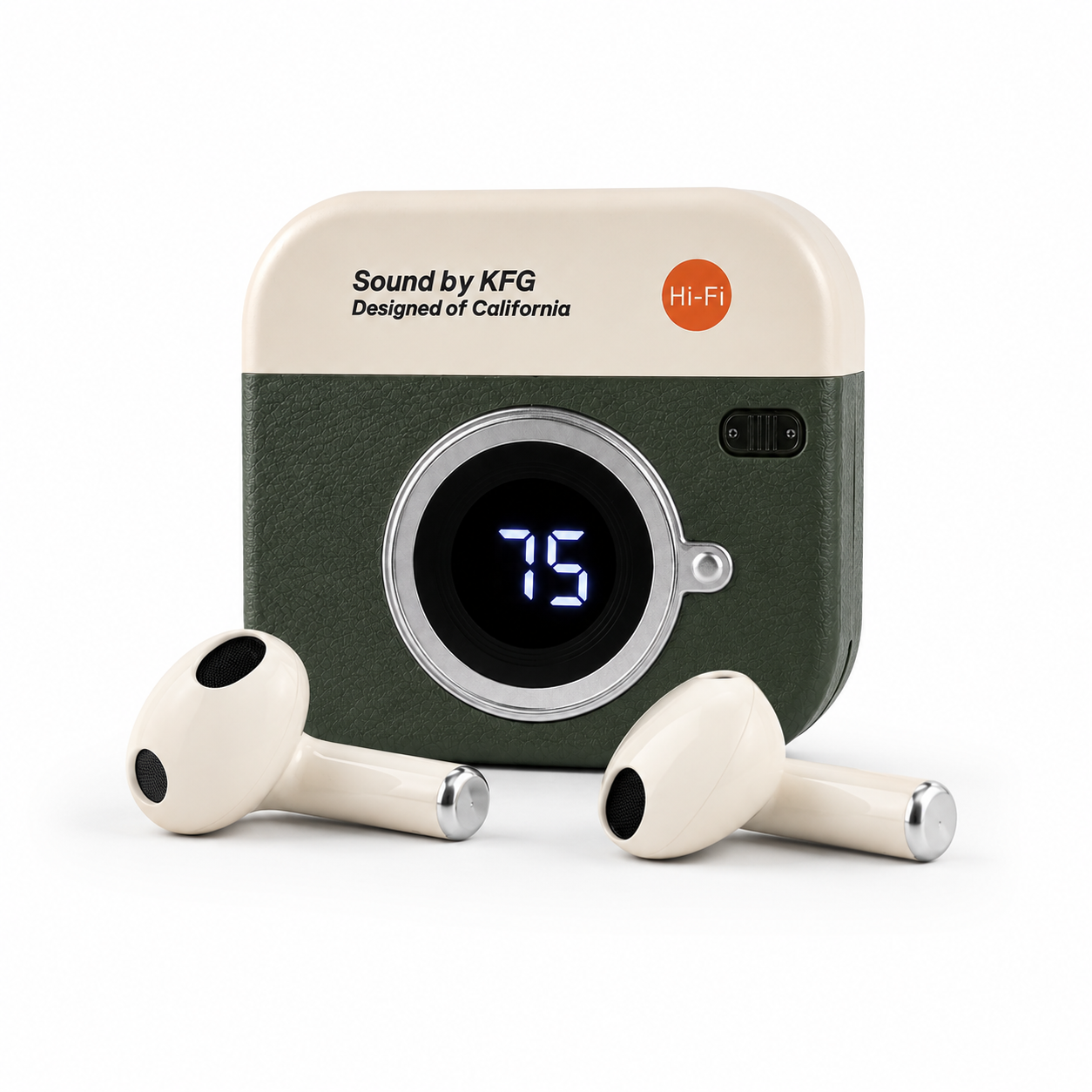 Q86 Retro Camera Design True Wireless Earbuds – Bluetooth 5.4 TWS with Leather Texture, Digital LED Display, Low Latency Gaming & ENC Noise Reduction_img_5
