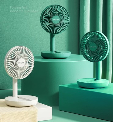 HCZ21 5-Inch Rechargeable Folding Fan (Green) – Portable Telescopic Desk Fan with 2000mAh Battery, 1.5-4 Hours Backup, Micro USB Charging & Compact Design_img_7