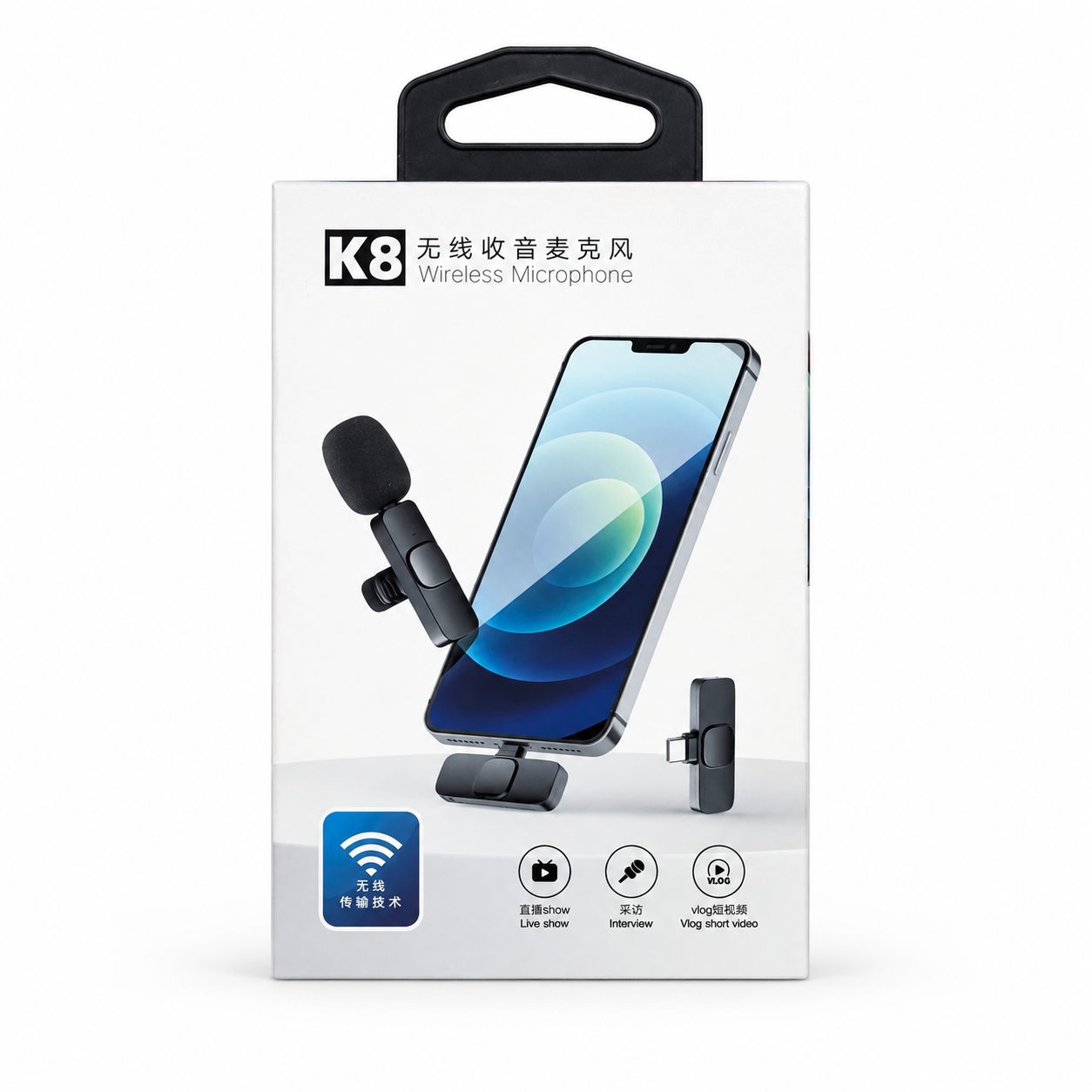 K8 Wireless Microphone for YouTube Vlogging, Video Recording Online Classes with Noise Cancellation Mic Supports (Type C)_img_1